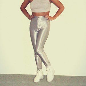 American Apparel Silver Disco Pants